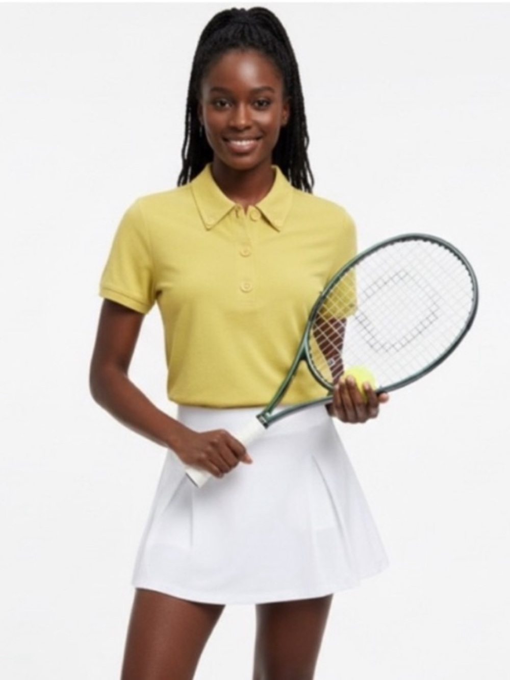 Tyler Boe Yellow Short Sleeve Polo Shirt Statement Buttons Size Large